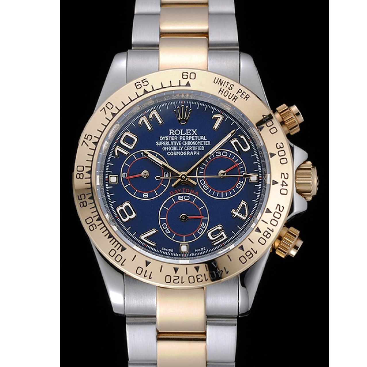 Aaa replica watch Dial Two Rolex Bracelet Blue Cosmograph Steel Stainless Tone Daytona 1454246 1013